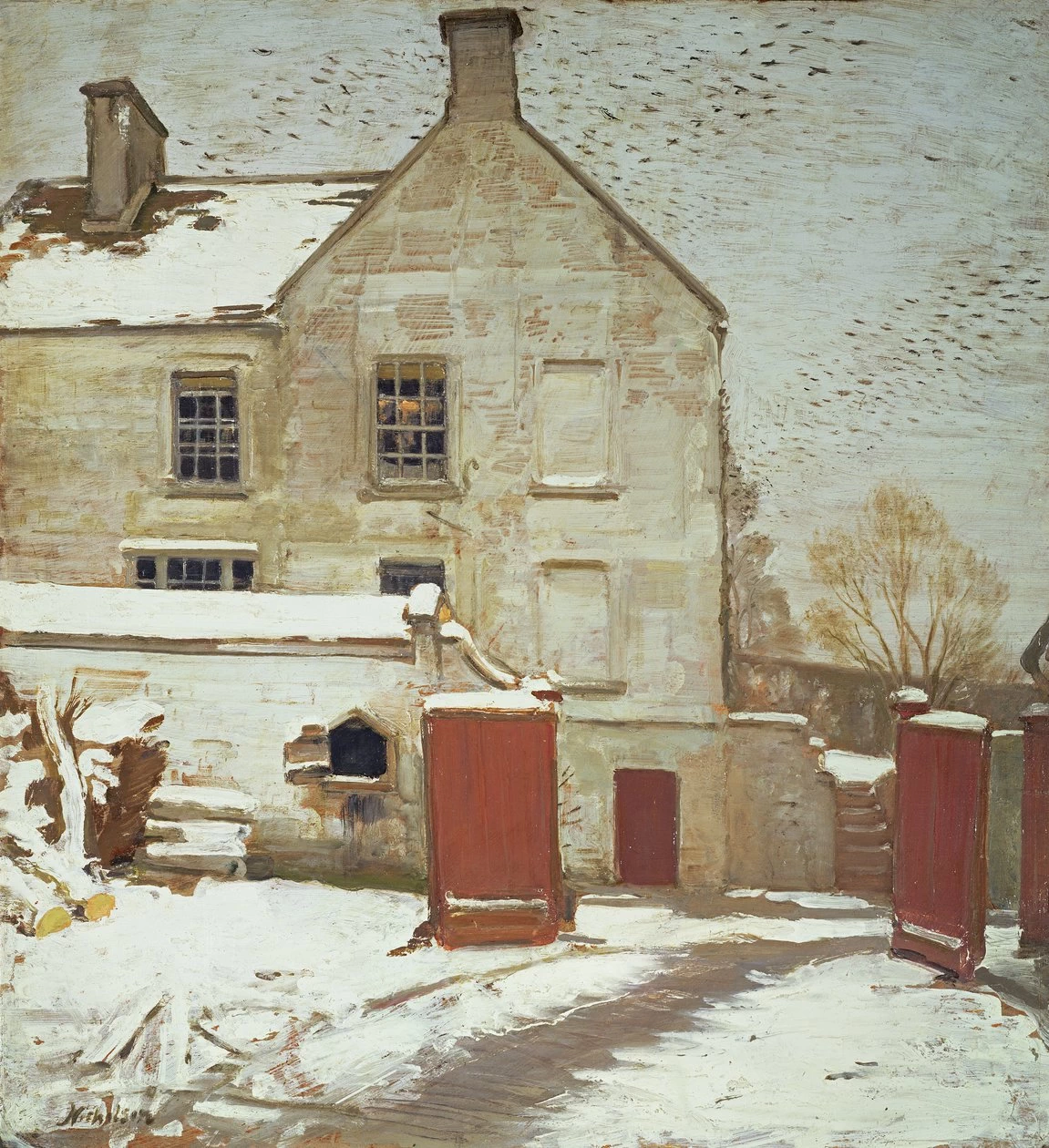 William Newzam Prior Nicholson - Cortile nella neve, Sutton Veny